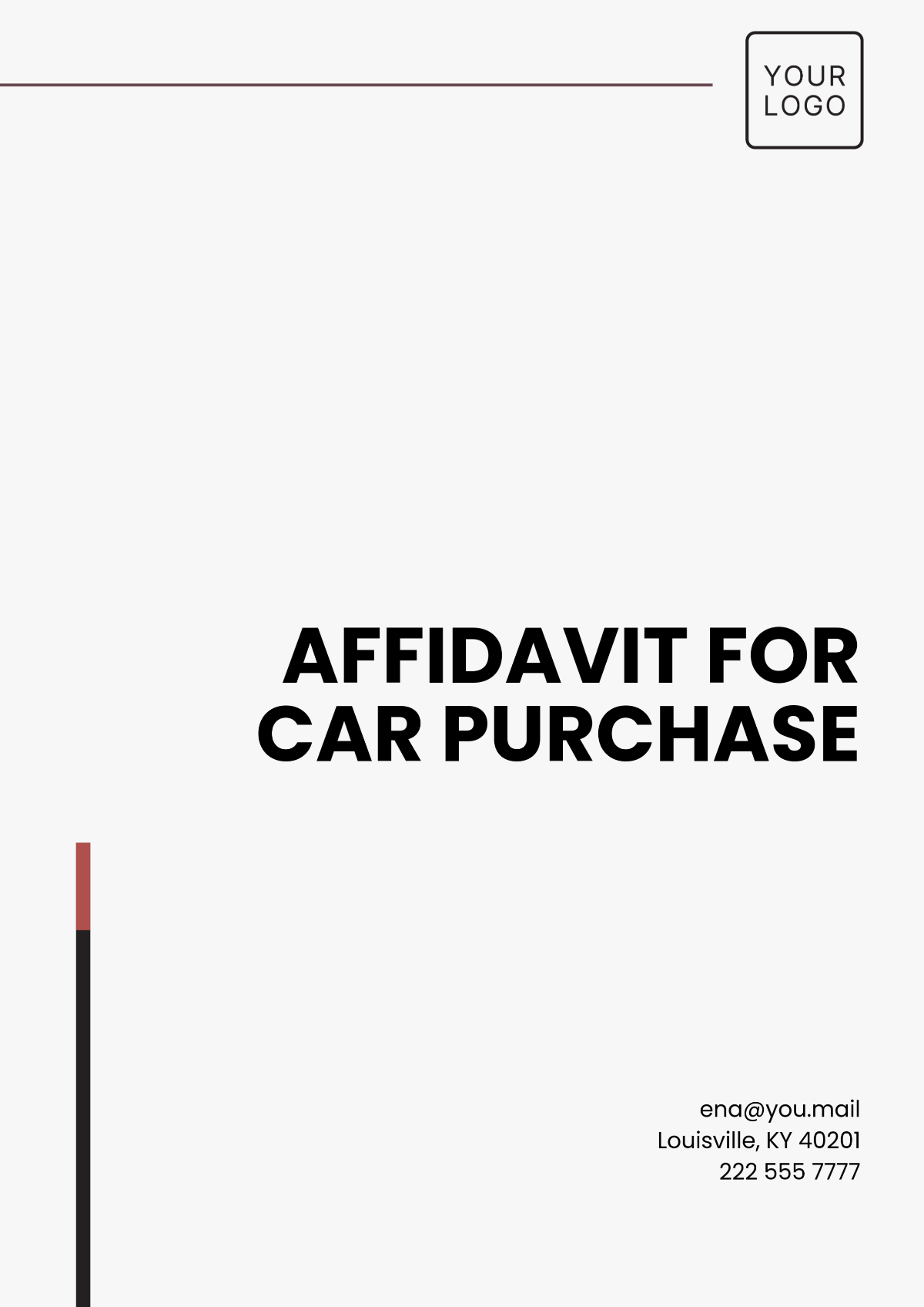 Affidavit for Car Purchase Template - Edit Online & Download