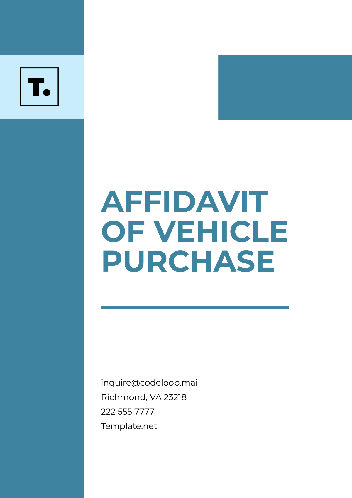 Affidavit of Vehicle Purchase Template - Edit Online & Download