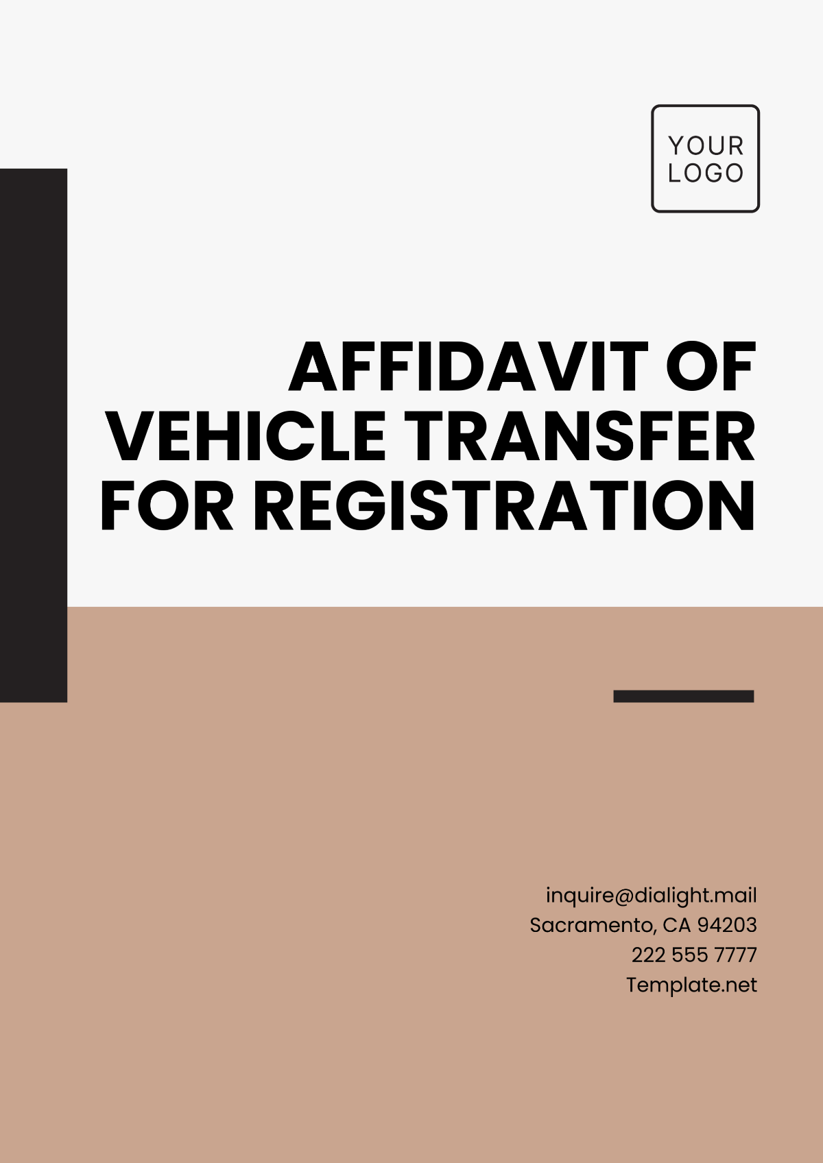 Affidavit of Vehicle Transfer for Registration Template - Edit Online & Download