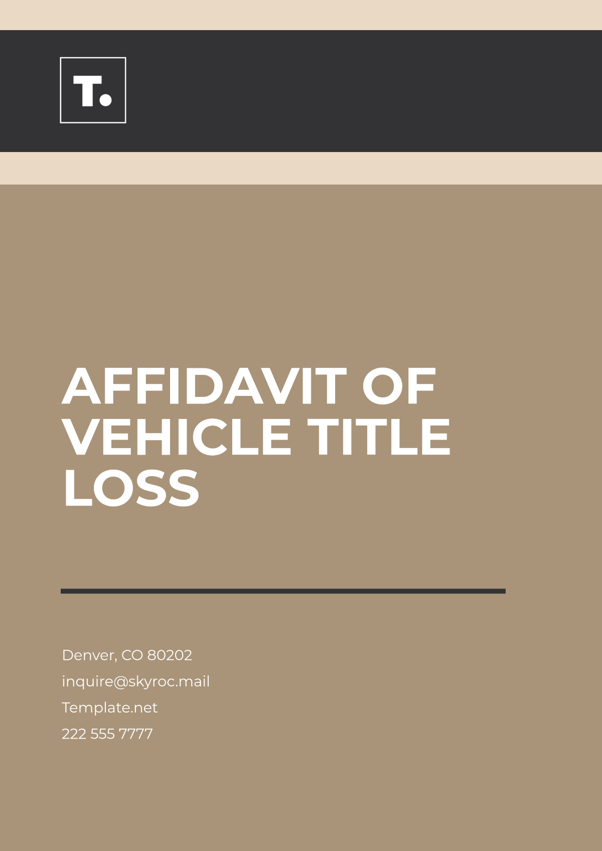 Affidavit of Vehicle Title Loss Template - Edit Online & Download