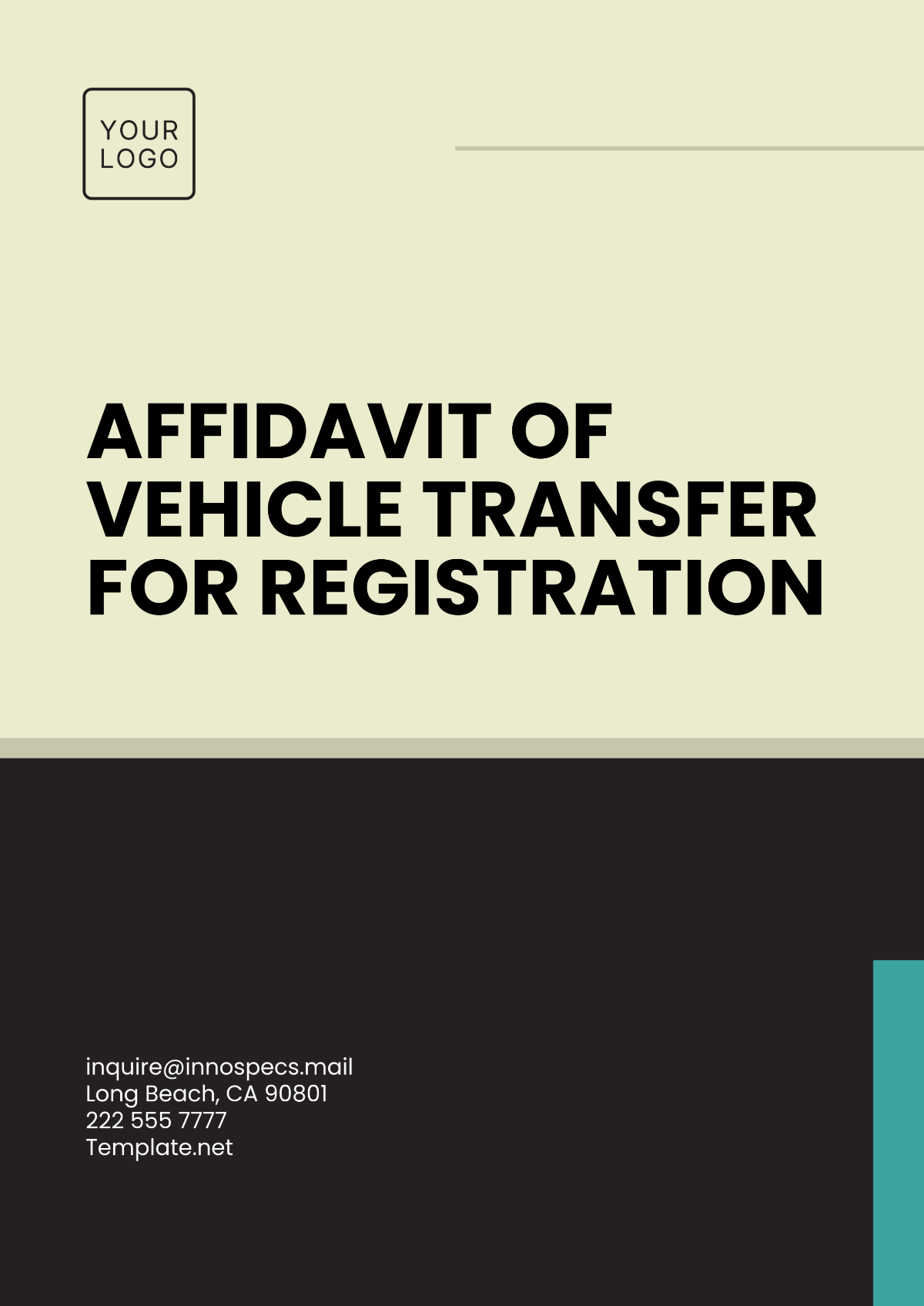 Affidavit of Vehicle Transaction Template - Edit Online & Download