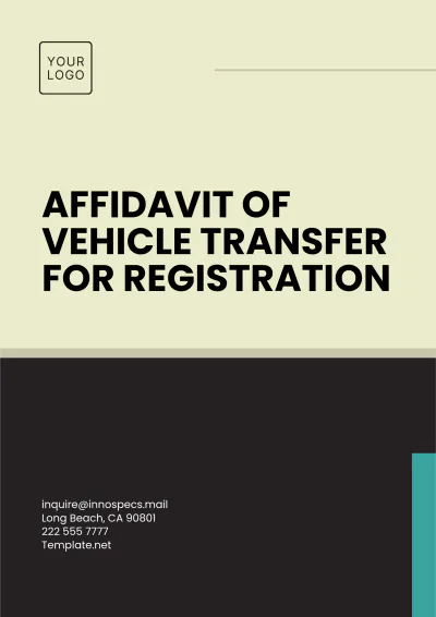 Free Affidavit of Vehicle Transaction Template to Edit Online