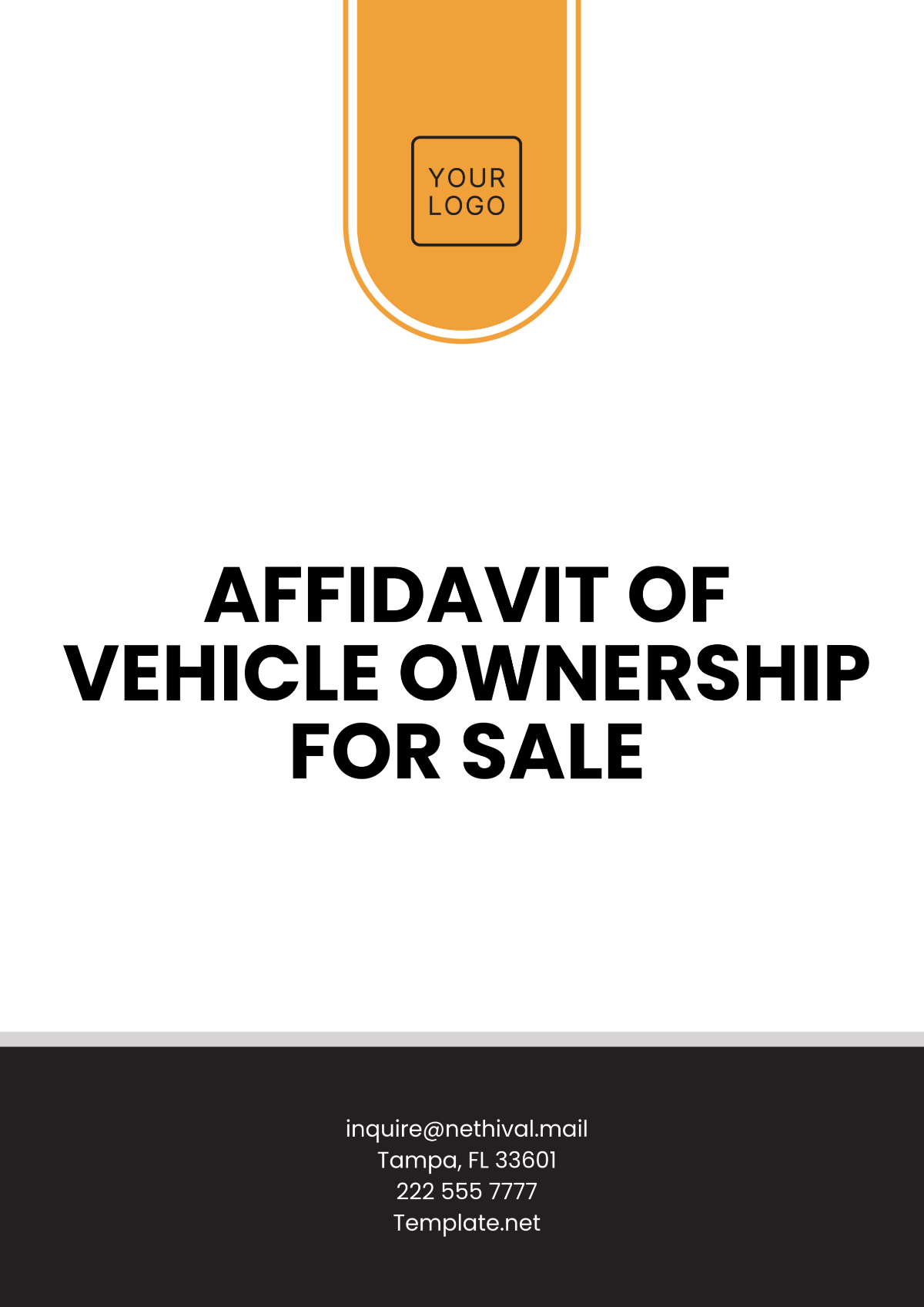 Affidavit of Vehicle Ownership for Sale Template - Edit Online & Download