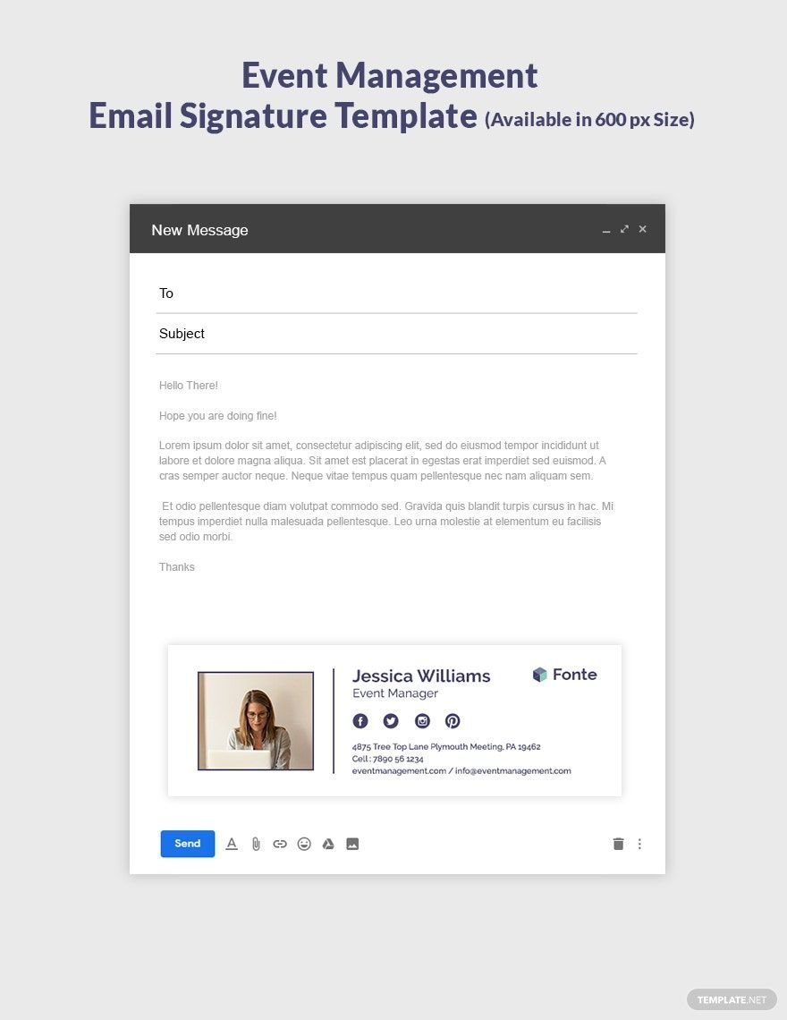 Event Management Email Signature Template in PSD, HTML5