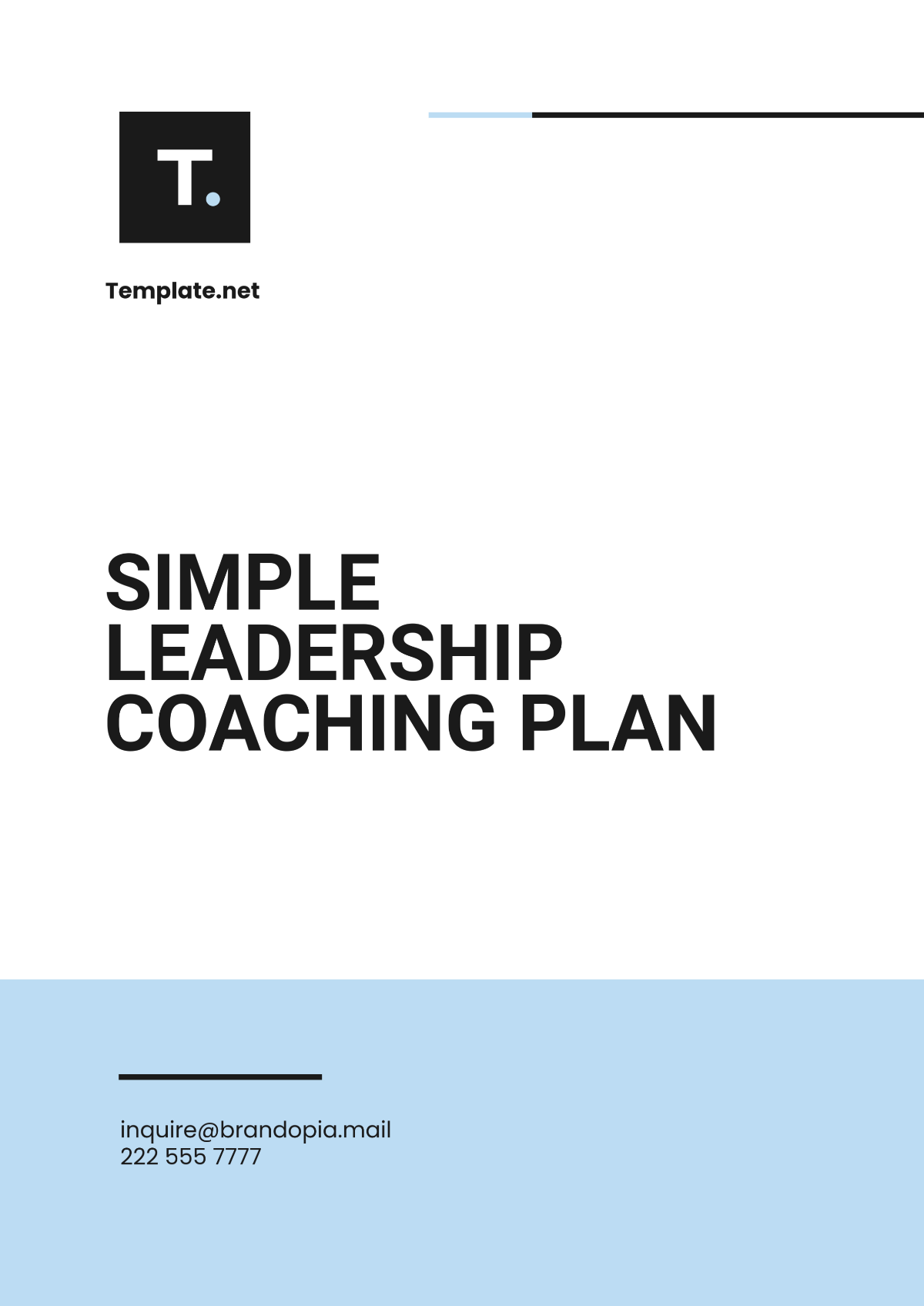 Simple Leadership Coaching Plan Template - Edit Online & Download