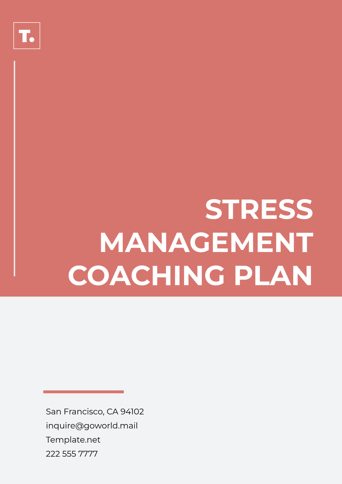 Stress Management Coaching Plan Template