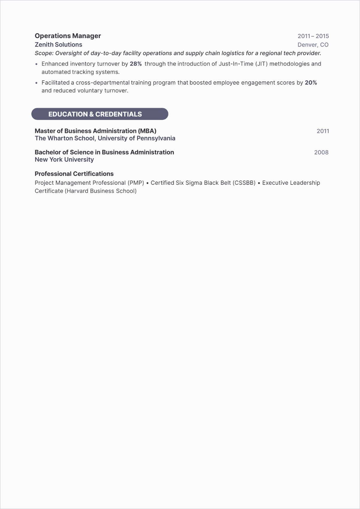 Free Senior Management CV Template to Edit Online
