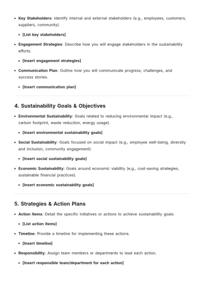 Free Organizational Sustainability Plan Format Template to Edit Online