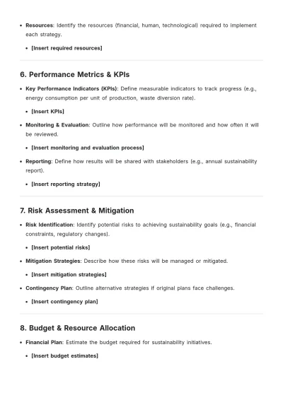 Free Organizational Sustainability Plan Format Template to Edit Online
