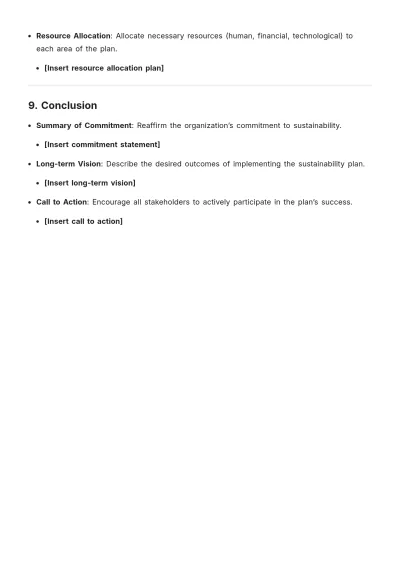 Free Organizational Sustainability Plan Format Template to Edit Online