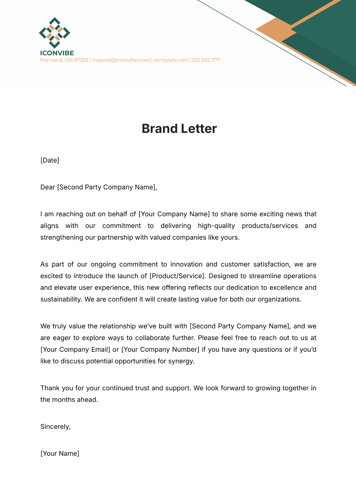 Free Brand Letter Template