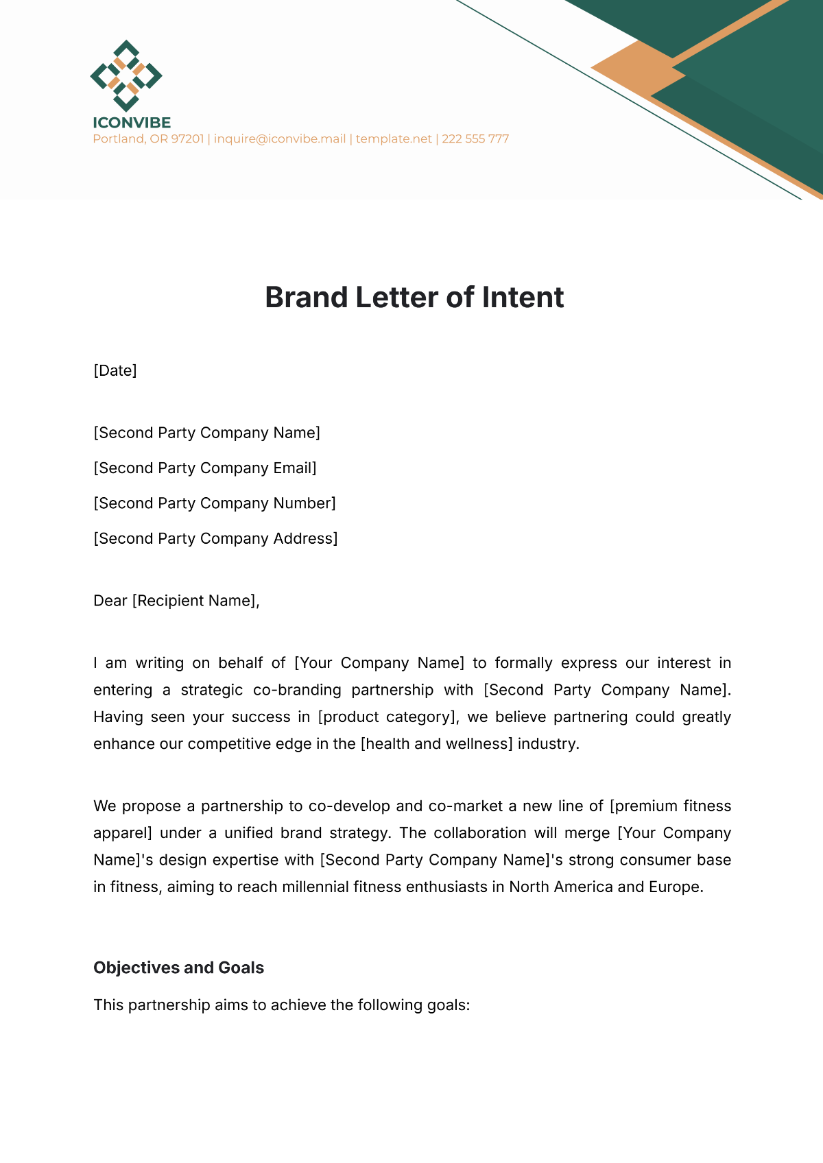 Brand Letter of Intent Template - Edit Online & Download