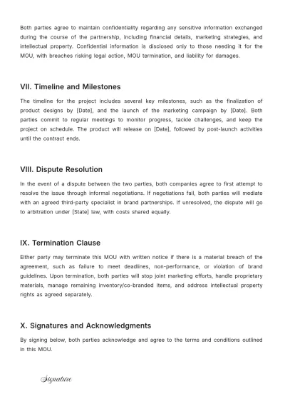 Free Brand Memorandum of Understanding Template to Edit Online
