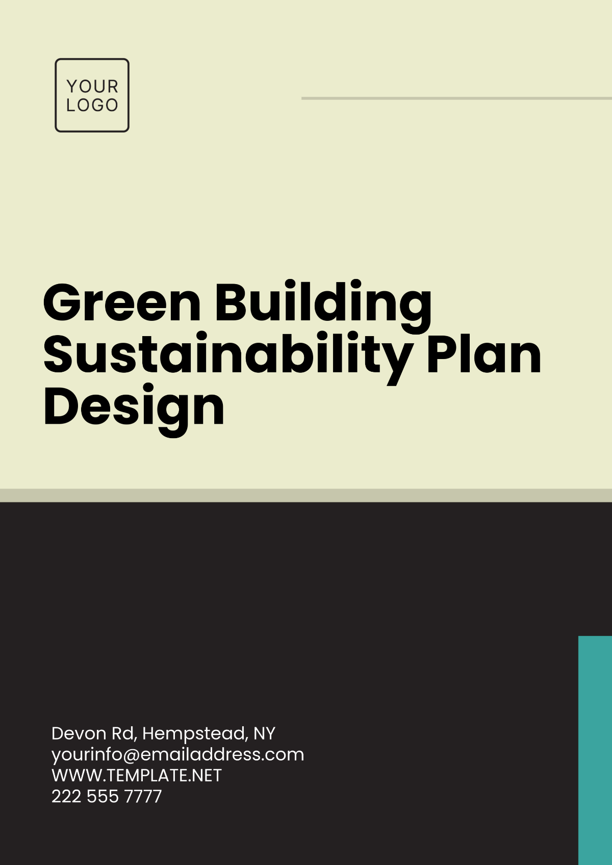 Green Building Sustainability Plan Design Template - Edit Online & Download