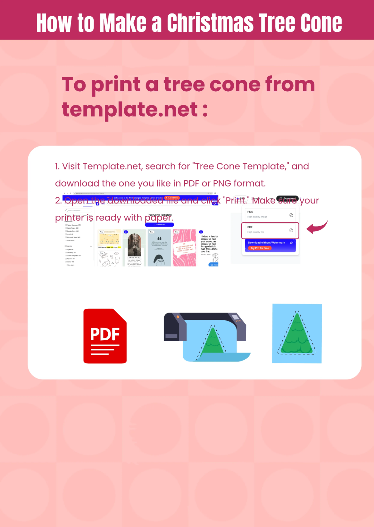 Free Christmas Tree Cone Template to Edit Online