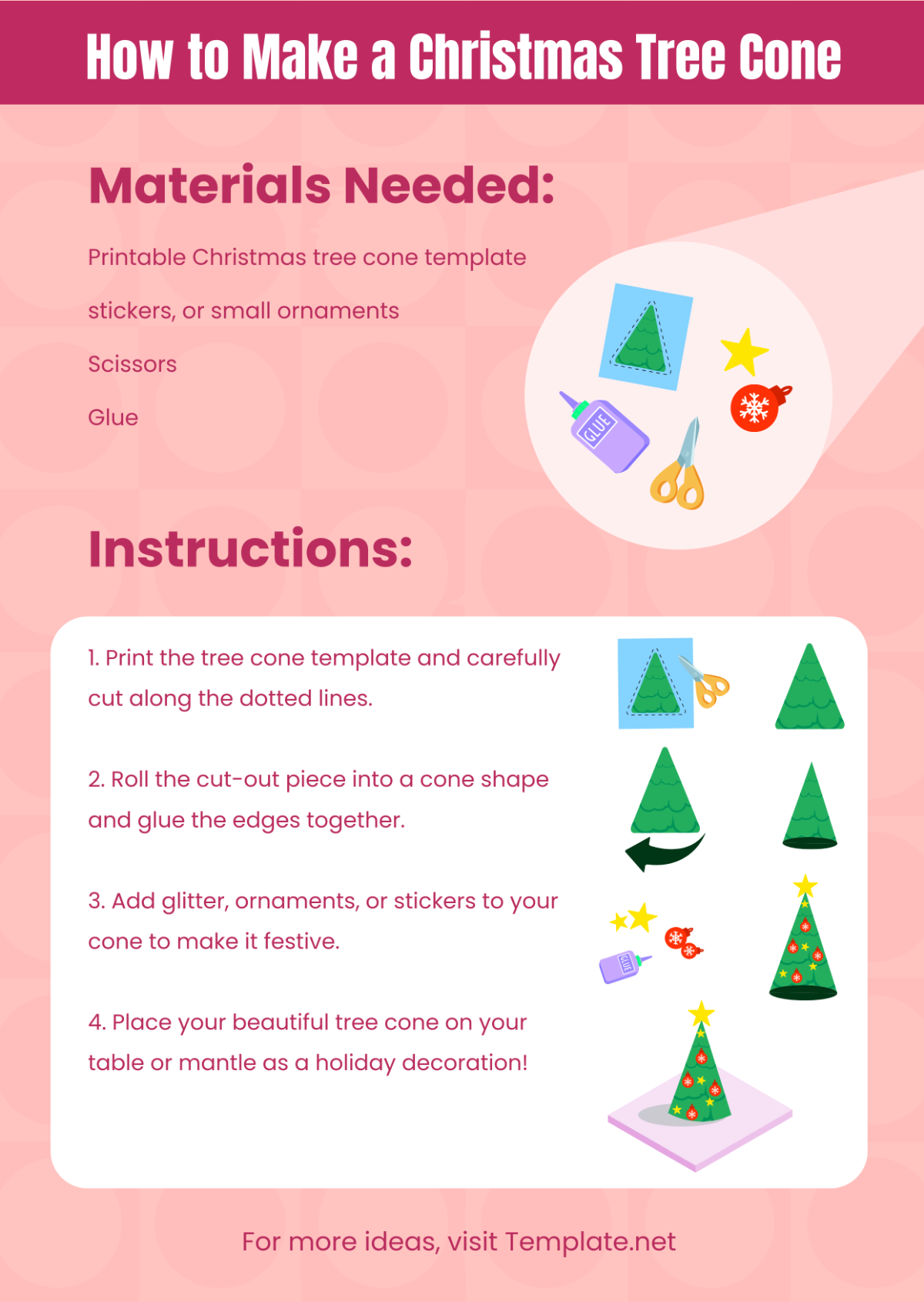 Free Christmas Tree Cone Template - Edit Online & Download