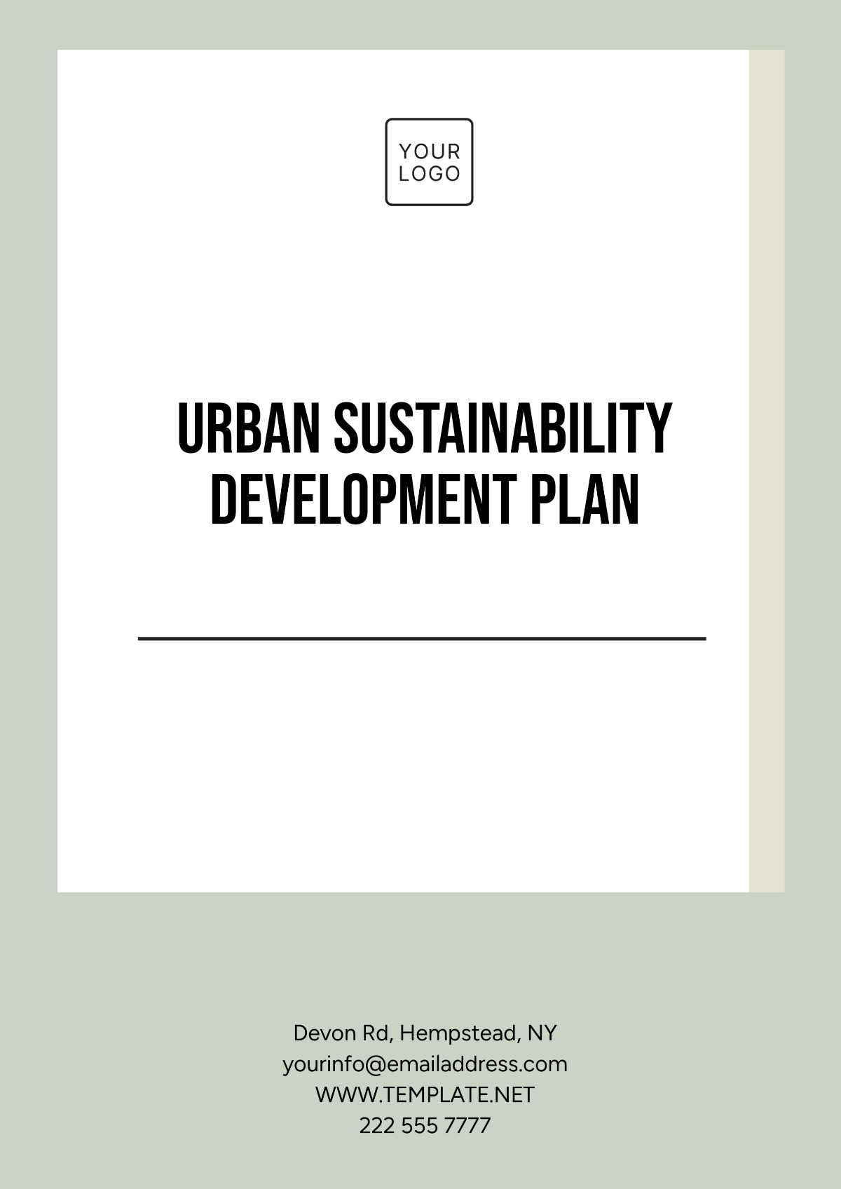 Urban Sustainability Development Plan Template - Edit Online & Download