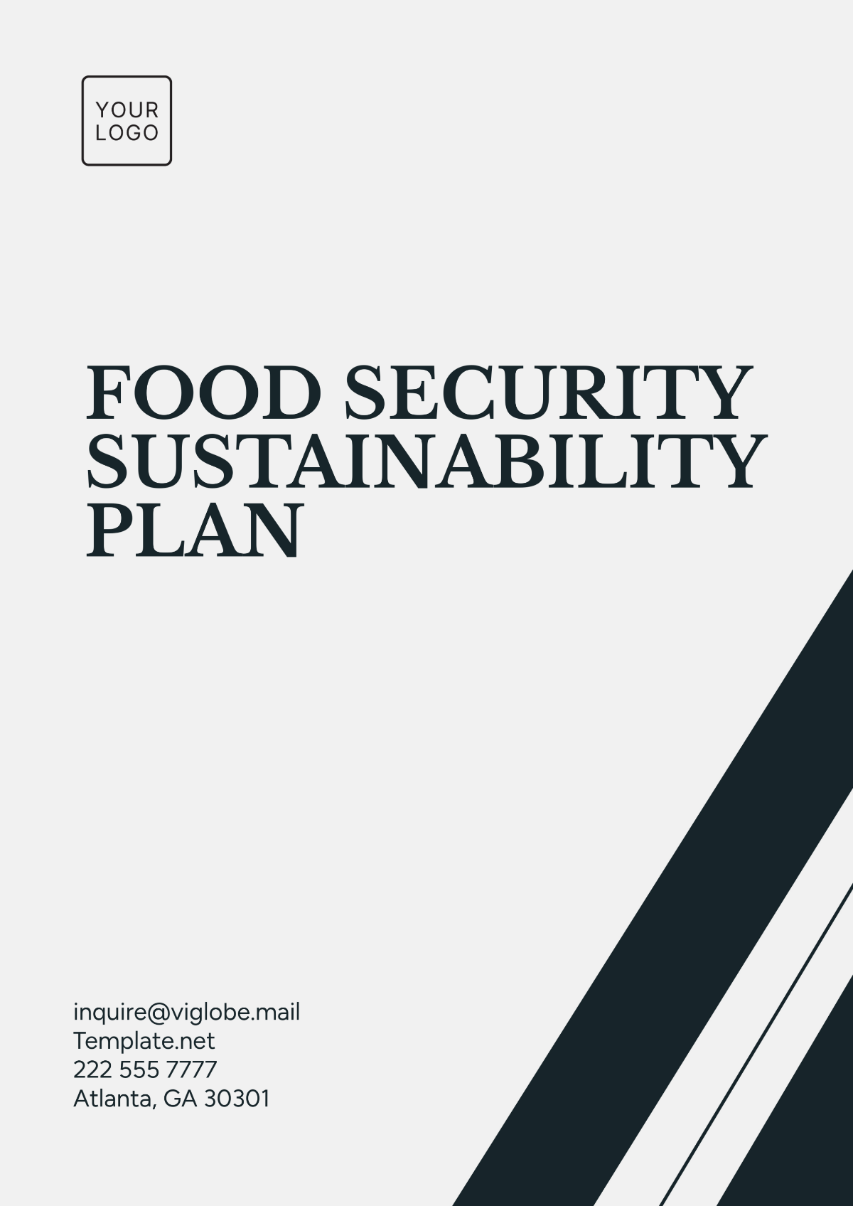 Food Security Sustainability Plan Template - Edit Online & Download