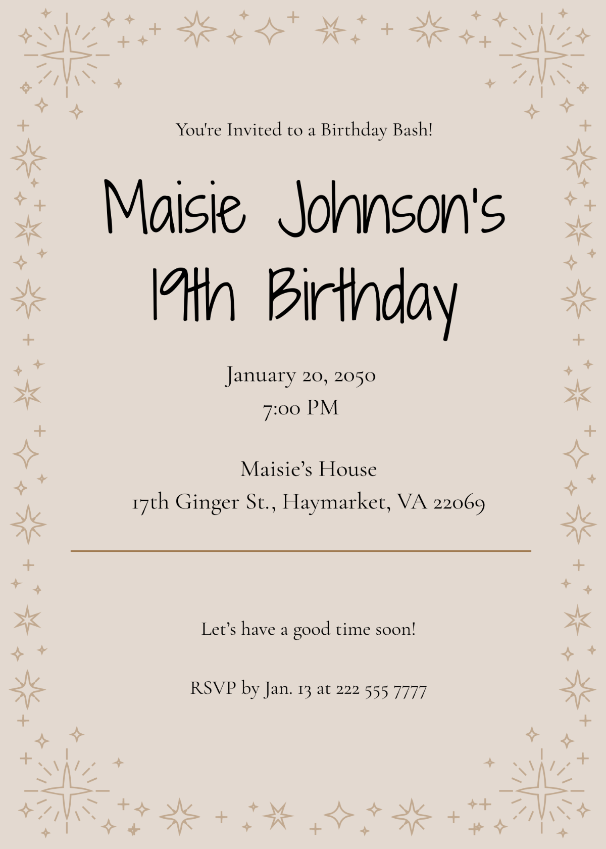 Free Aesthetic Birthday Party Invitation Template