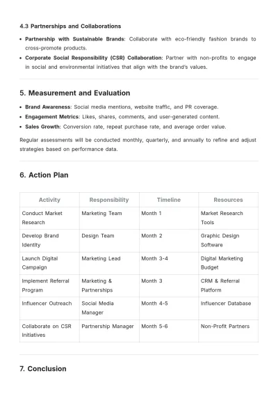 Free Brand Action Plan for Startups Template to Edit Online