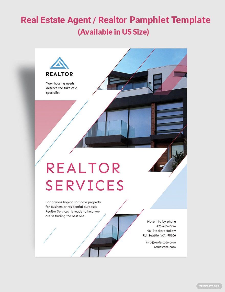 Real Estate Agent/Realtor Pamphlet Template