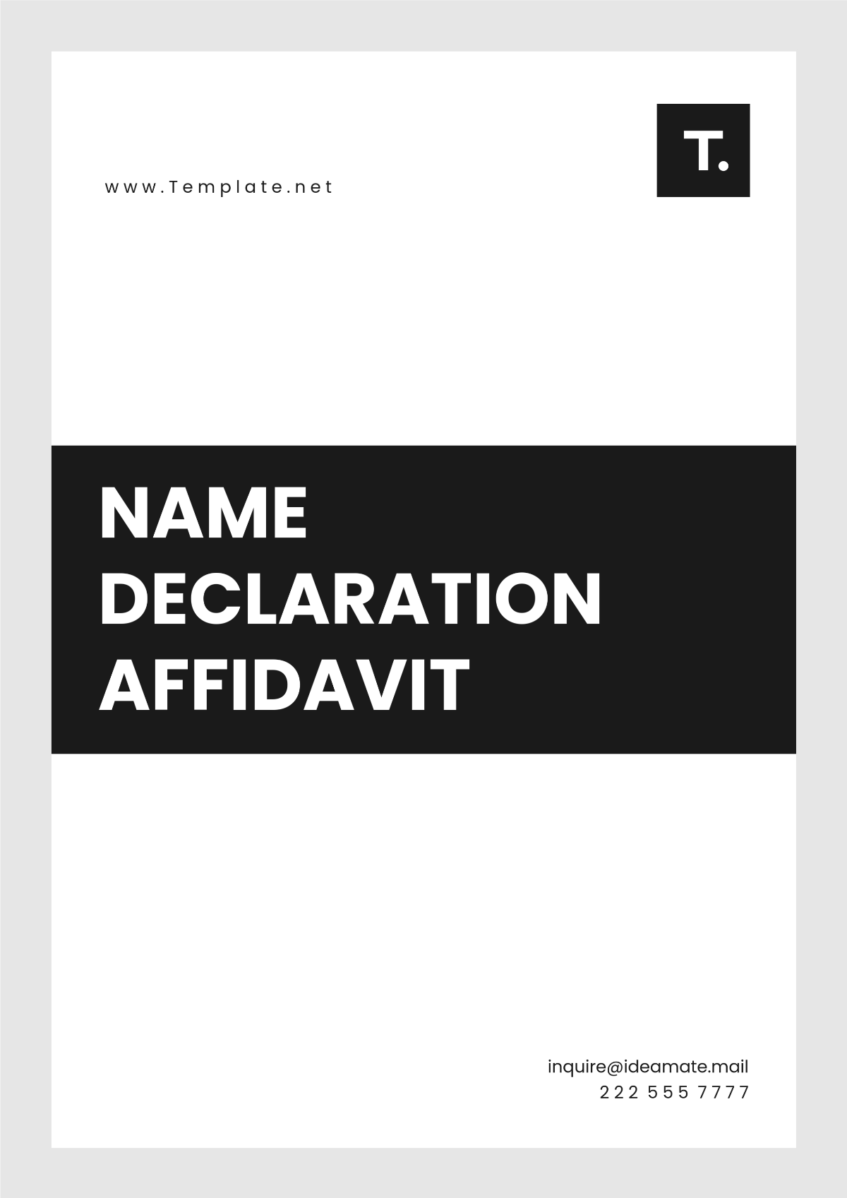 Name Declaration Affidavit Template - Edit Online & Download