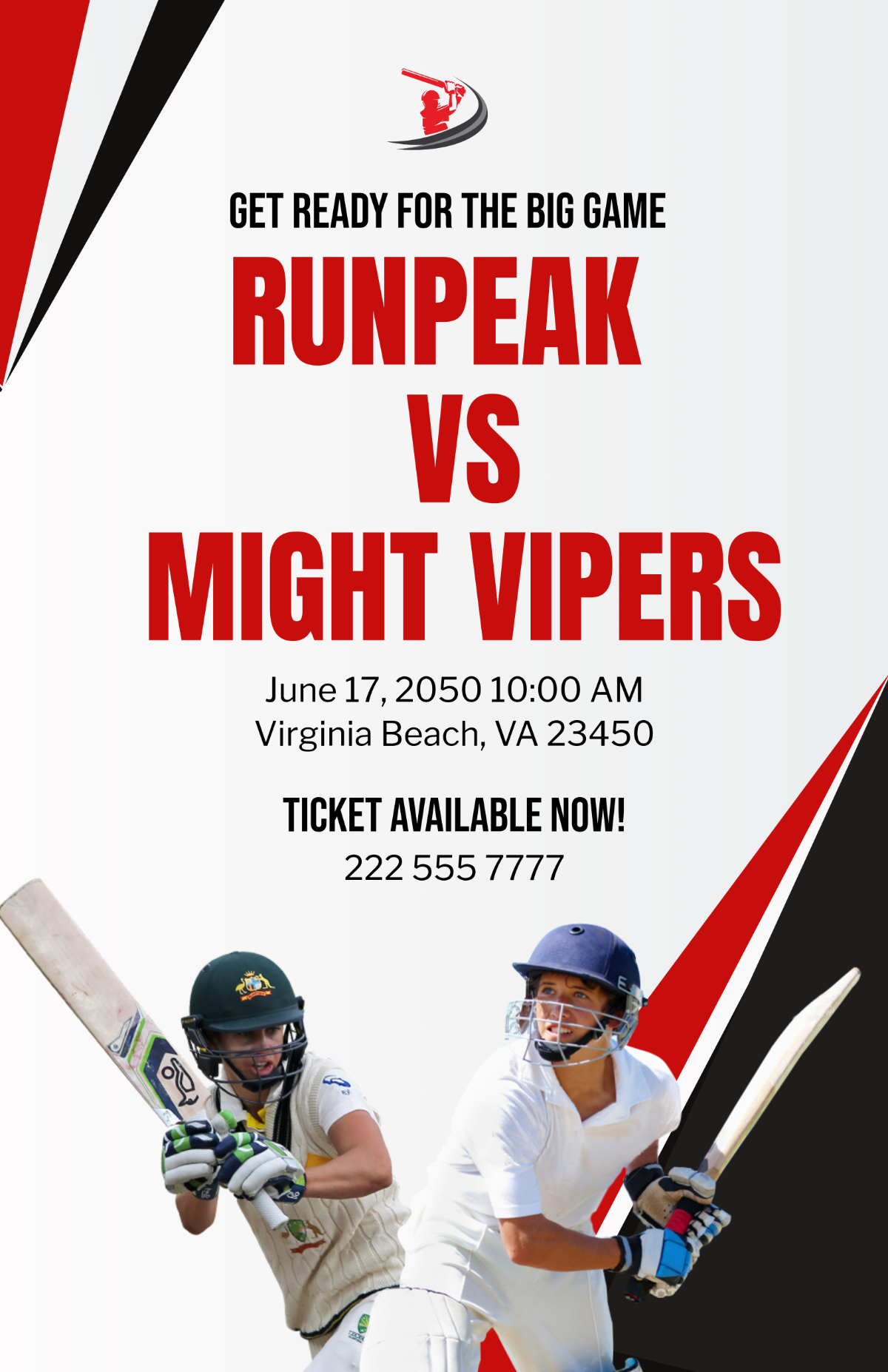 Free Cricket Event Poster Template - Edit Online & Download