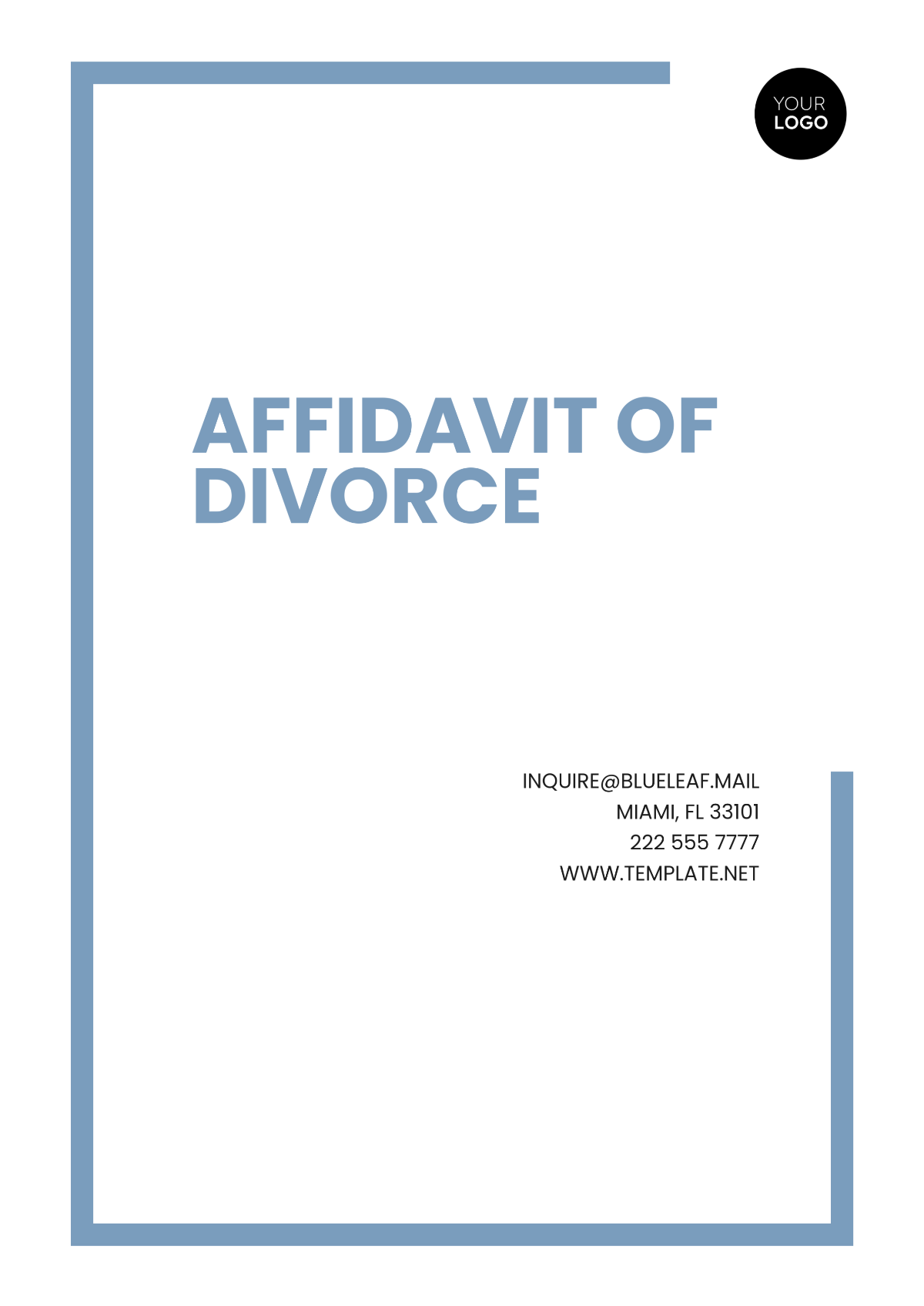 Affidavit of Divorce Template - Edit Online & Download