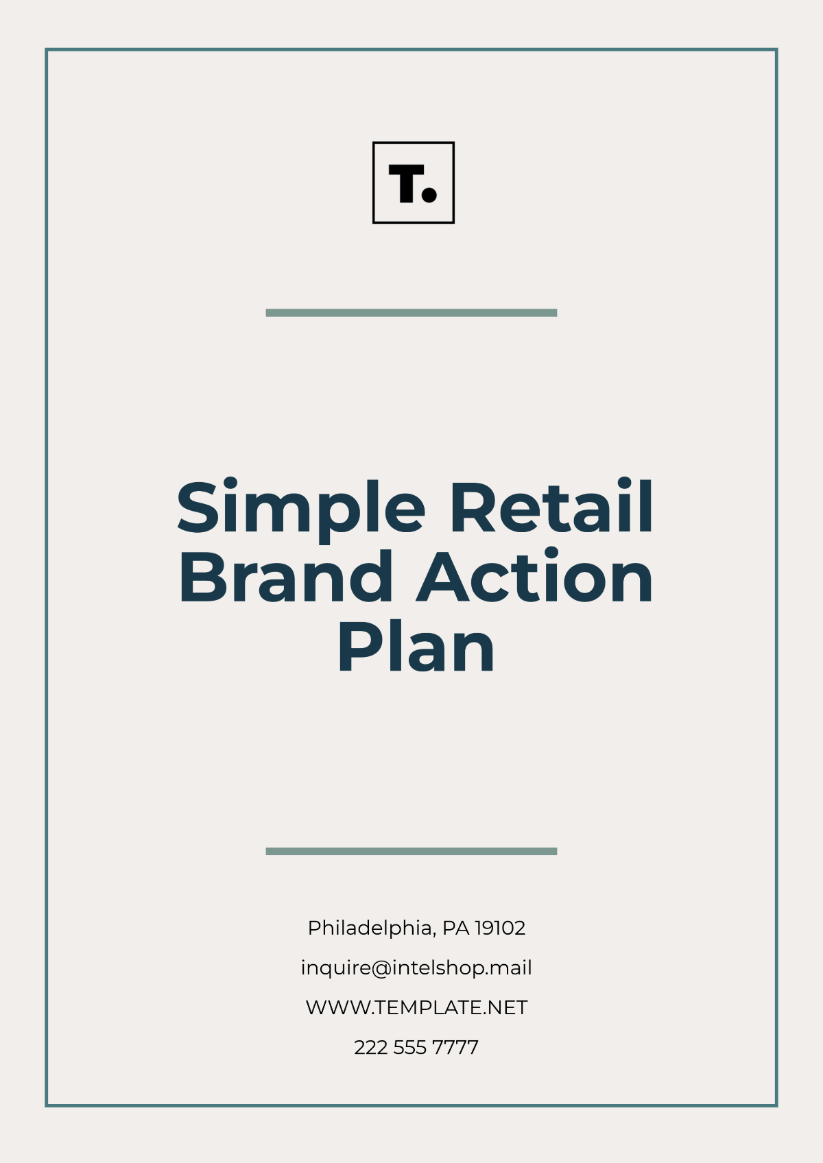 Simple Retail Brand Action Plan Template