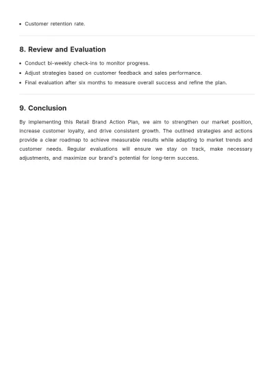 Free Simple Retail Brand Action Plan Template to Edit Online