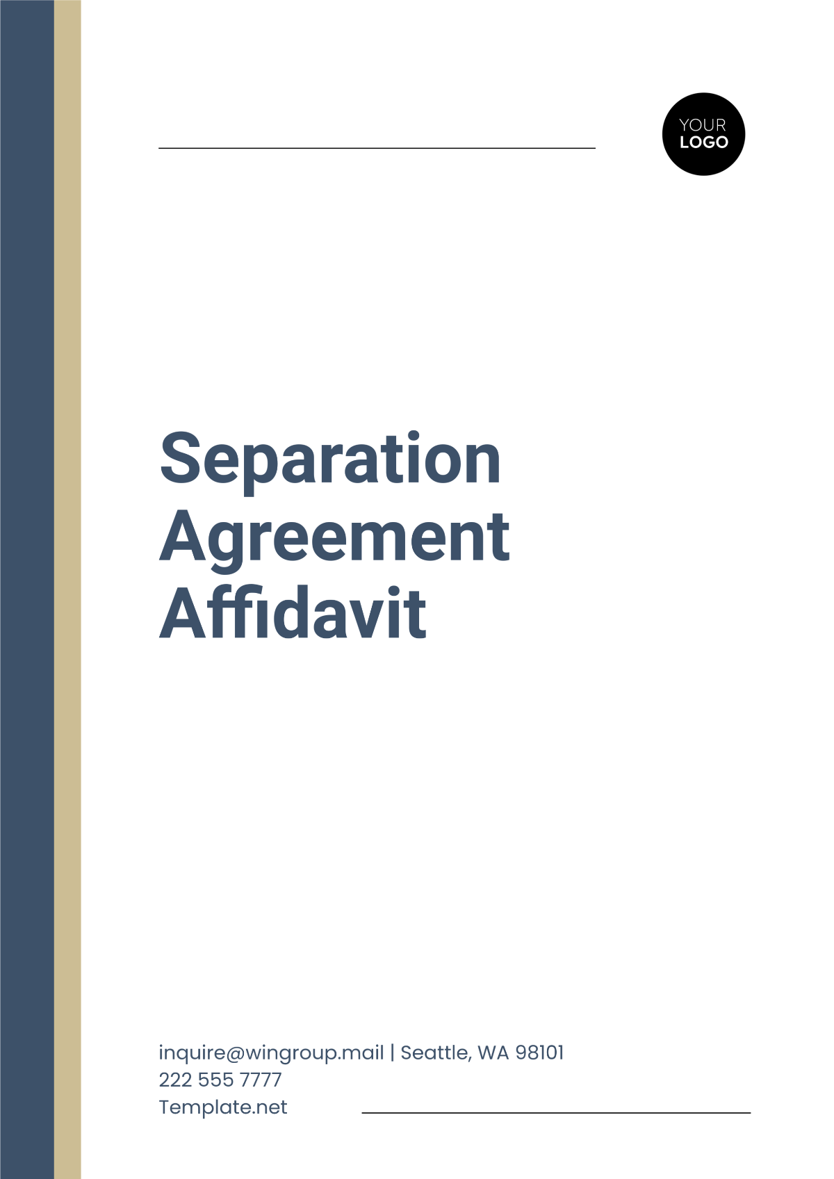 Separation Agreement Affidavit Template - Edit Online & Download