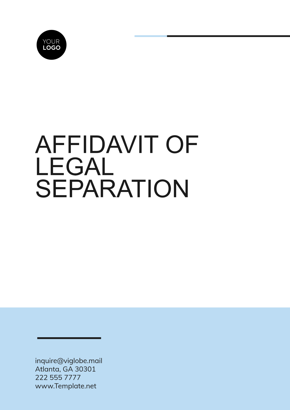 Affidavit of Legal Separation Template - Edit Online & Download