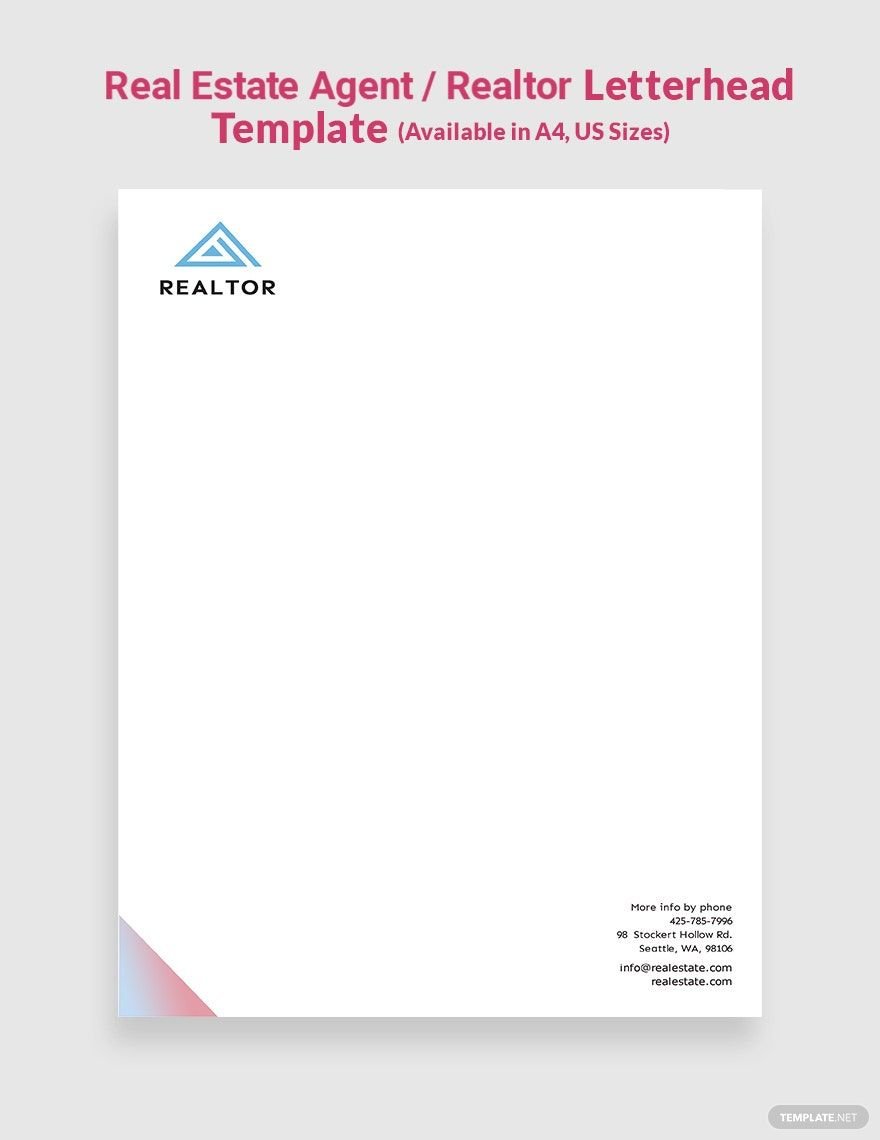 Real Estate Agent/Realtor Letterhead Template