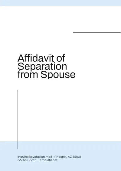 Free Affidavit of Separation from Spouse Template to Edit Online