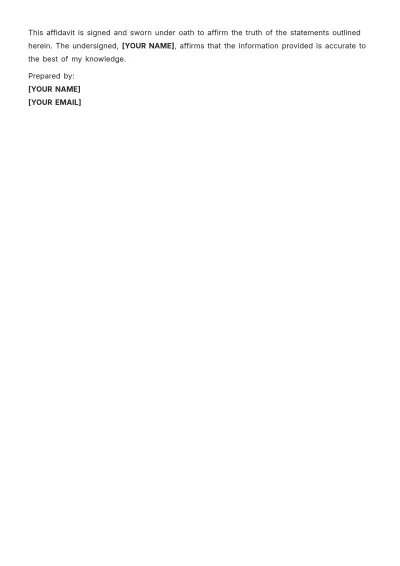 Free Affidavit of Separation from Spouse Template to Edit Online