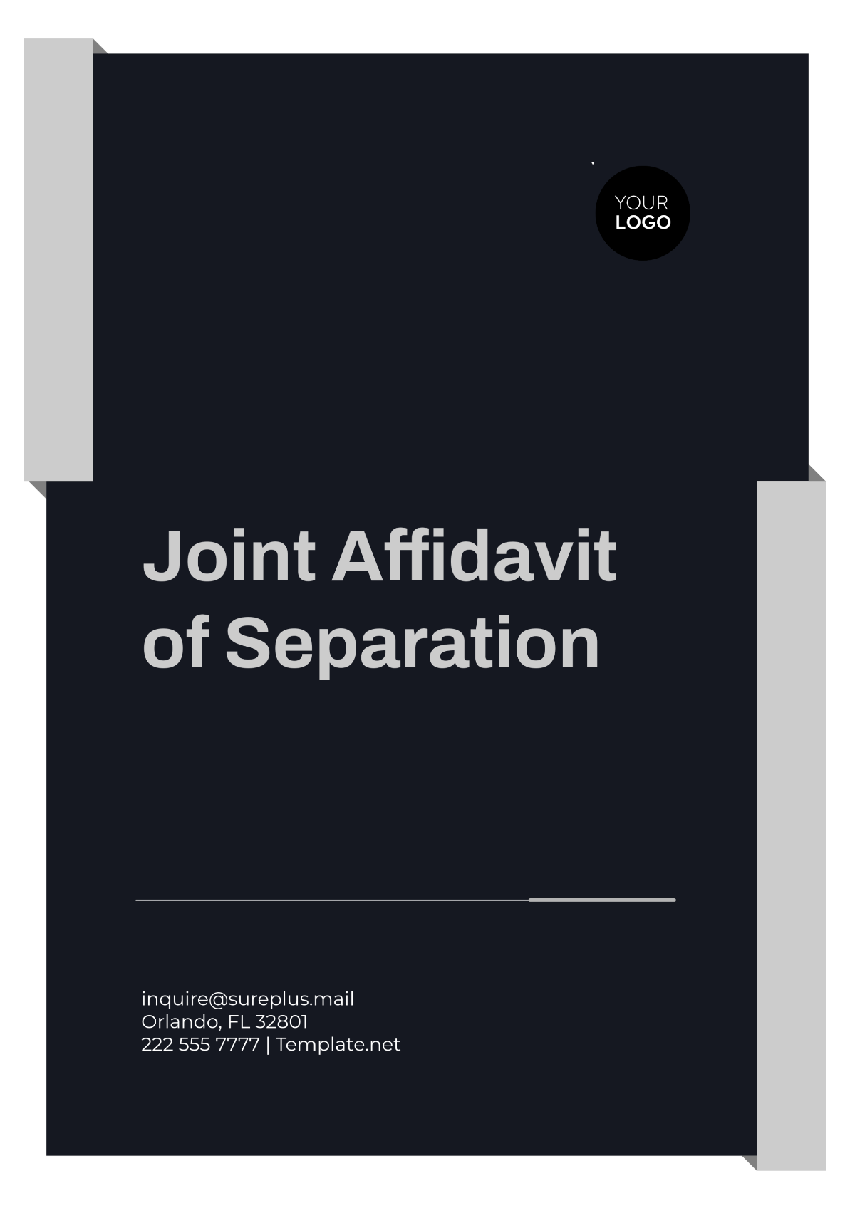 Professional Joint Affidavit of Separation Template - Edit Online & Download