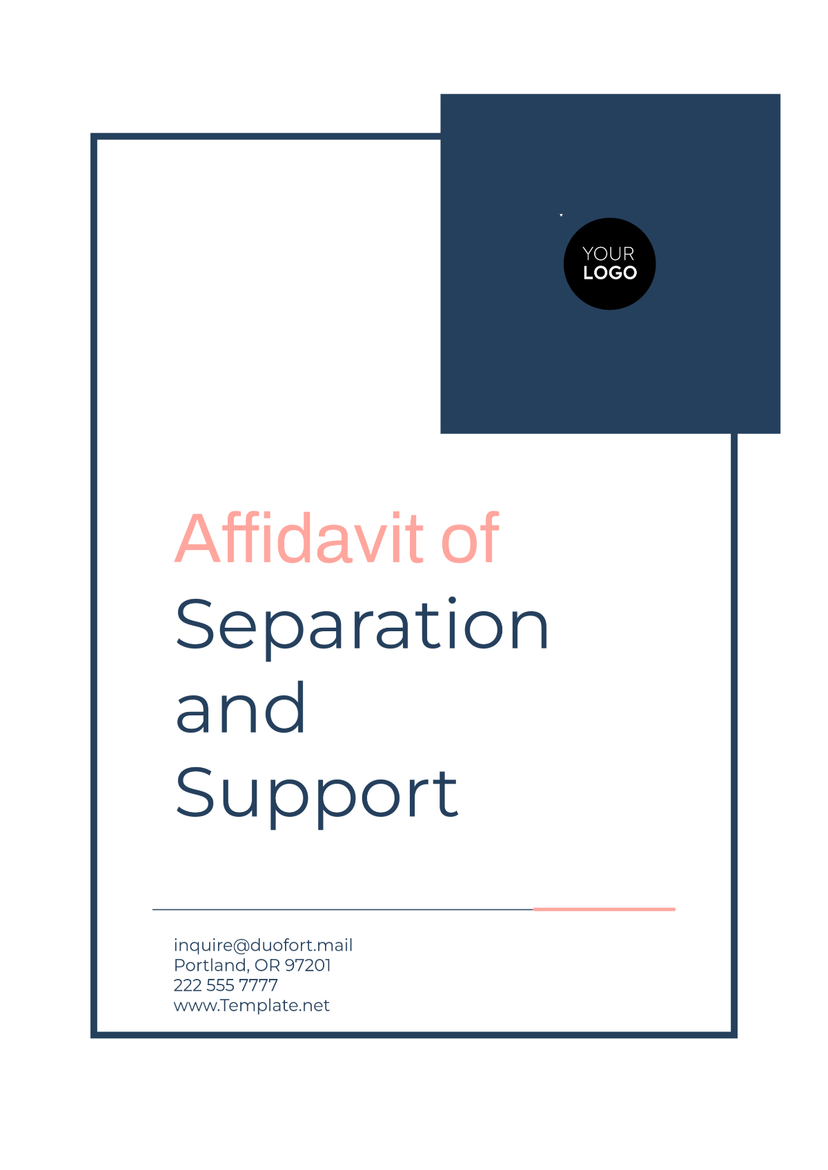 Affidavit of Separation and Support Design Template - Edit Online & Download