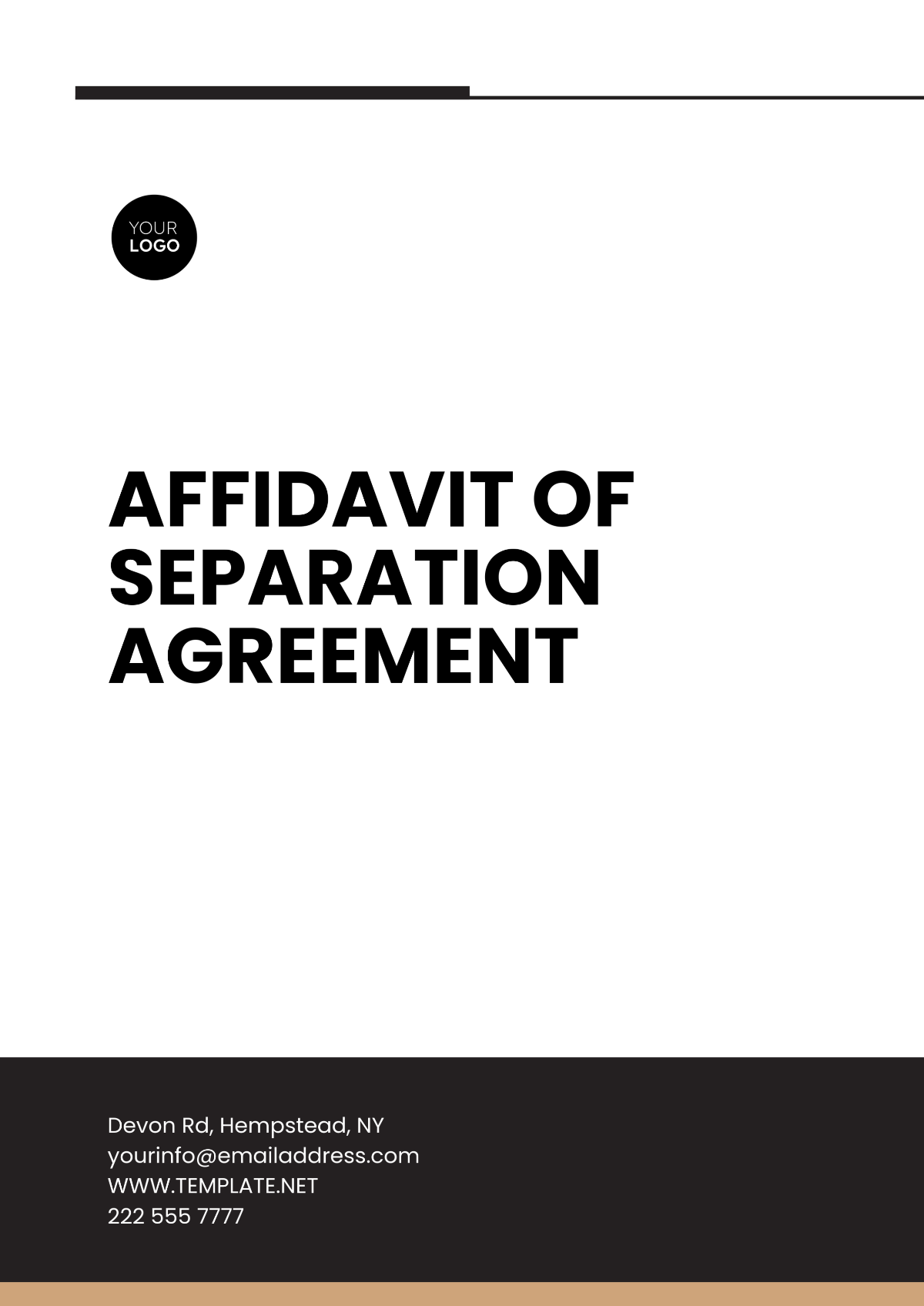 Affidavit of Separation Agreement Template - Edit Online & Download