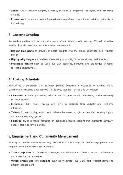 Free Social Media Brand Action Plan Template to Edit Online