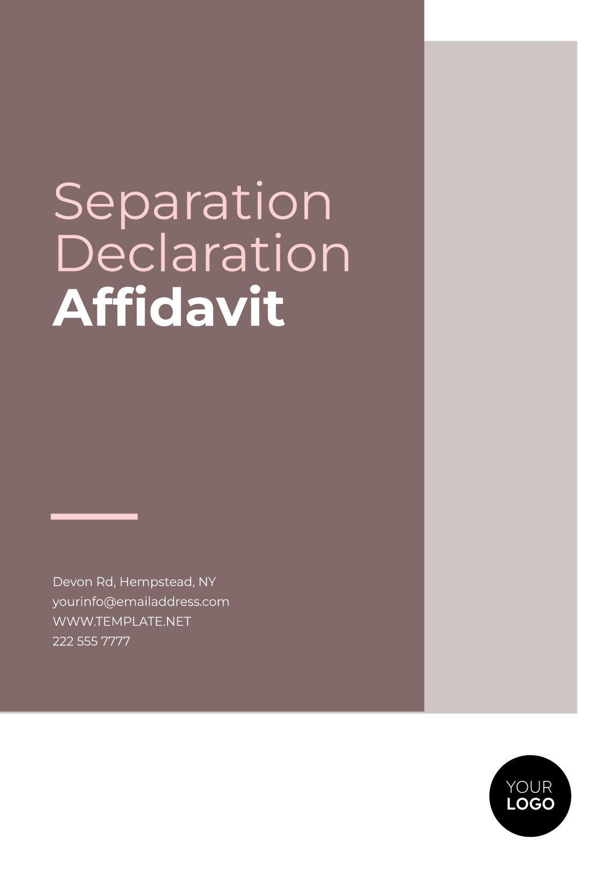 Separation Declaration Affidavit Template - Edit Online & Download