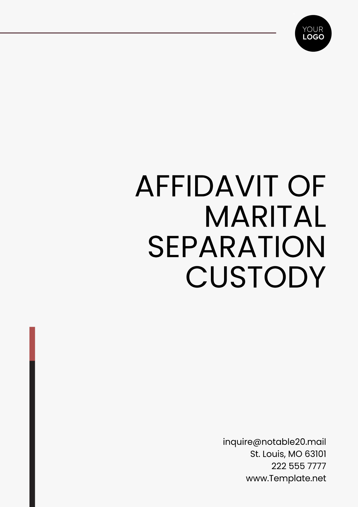 Affidavit of Marital Separation Custody Template - Edit Online & Download