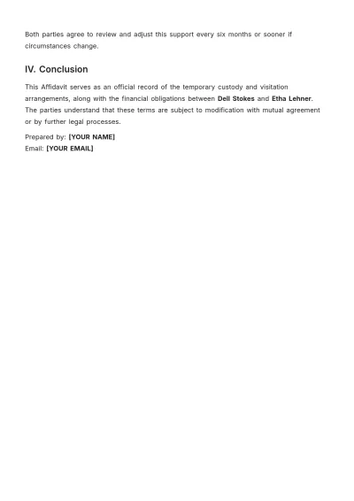 Free Affidavit of Marital Separation Custody Template to Edit Online