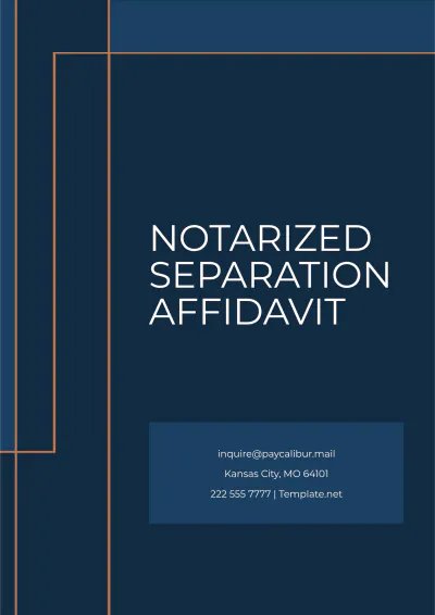Free Notarized Separation Affidavit Template to Edit Online