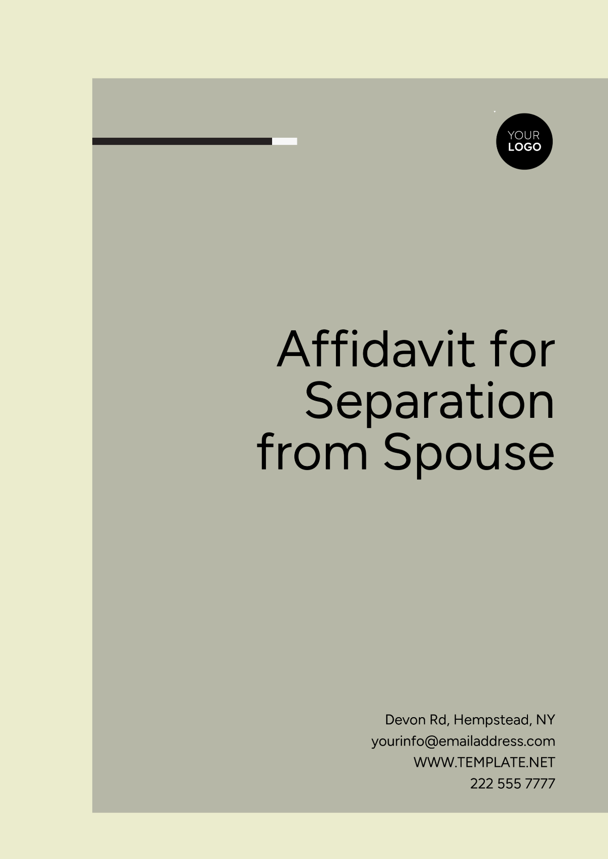 Affidavit for Separation from Spouse Template - Edit Online & Download