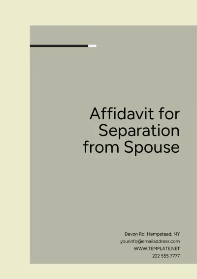 Free Affidavit for Separation from Spouse Template to Edit Online