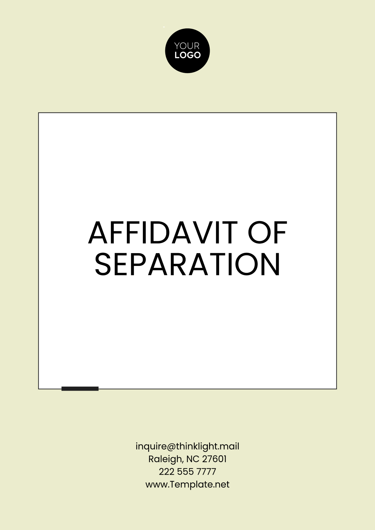 Simple Affidavit of Separation Template - Edit Online & Download