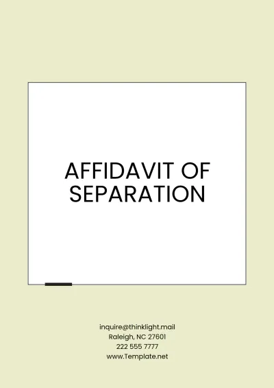 Free Simple Affidavit of Separation Template to Edit Online