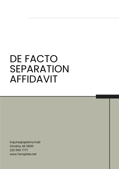 Free De Facto Separation Affidavit Template to Edit Online
