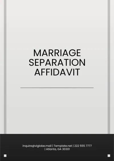 Free Marriage Separation Affidavit Template to Edit Online