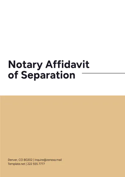 Free Notary Affidavit of Separation Layout Template to Edit Online